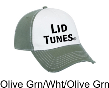 Lid Tunes Distressed Visor Olive Green White Olive Green Cap